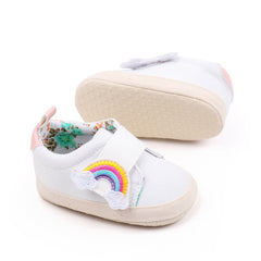Baby Unisex Canvas Booties (White)-BT5156