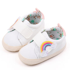 Baby Unisex Canvas Booties (White)-BT5156