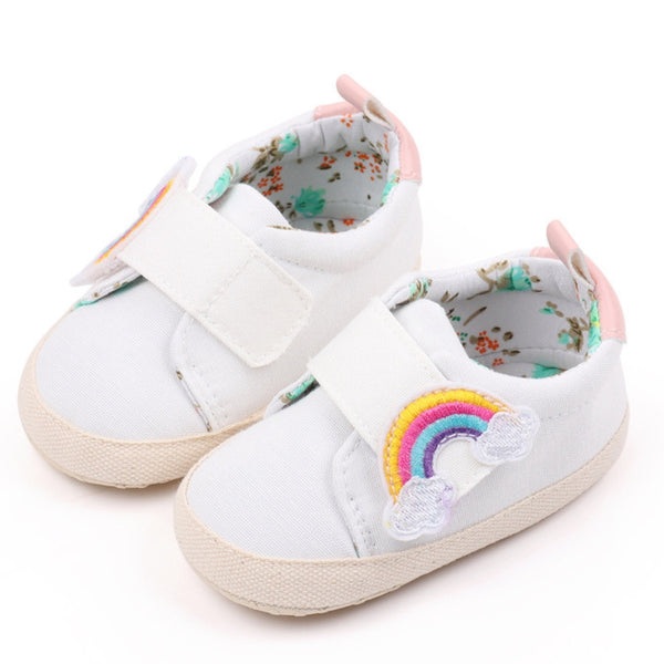 Baby Unisex Canvas Booties (White)-BT5156