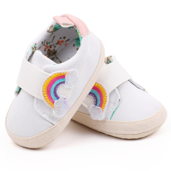 Baby Unisex Canvas Booties (White)-BT5156
