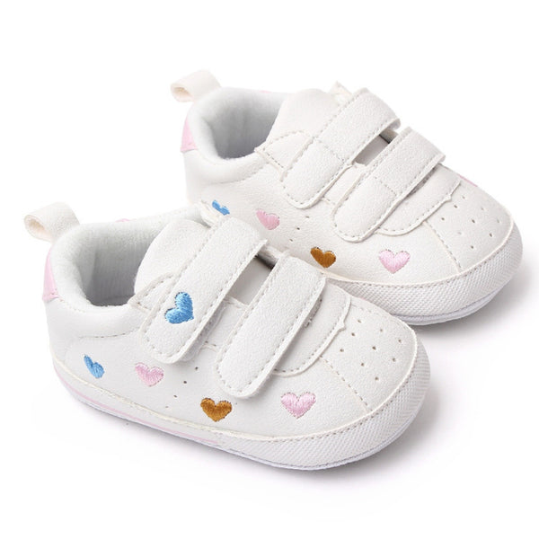 Baby Unisex Synthetic Floral Velcro Booties (White)-BT5160