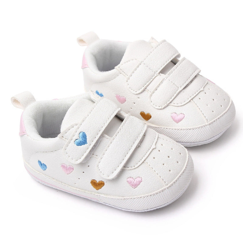 Baby Unisex Synthetic Floral Velcro Booties (White)-BT5160