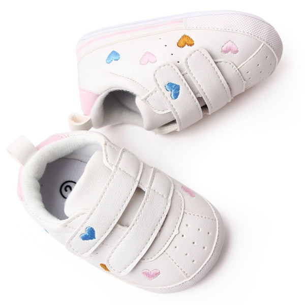 Baby Unisex Synthetic Floral Velcro Booties (White)-BT5160