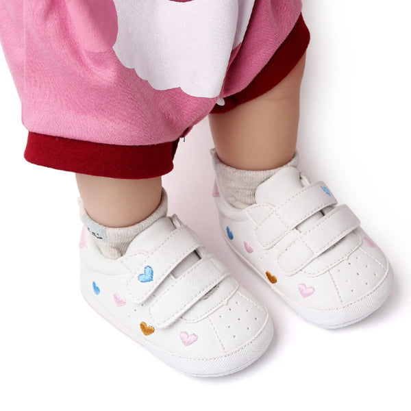 Baby Unisex Synthetic Floral Velcro Booties (White)-BT5160