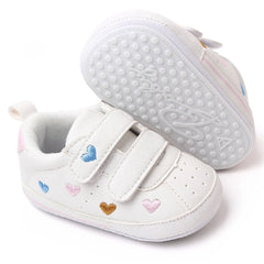 Baby Unisex Synthetic Floral Velcro Booties (White)-BT5160