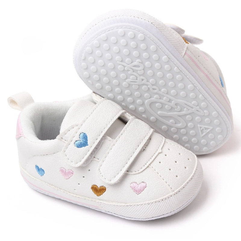 Baby Unisex Synthetic Floral Velcro Booties (White)-BT5160