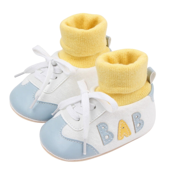 Baby Unisex Cotton Lace Booties (White,Blue)-BT5166