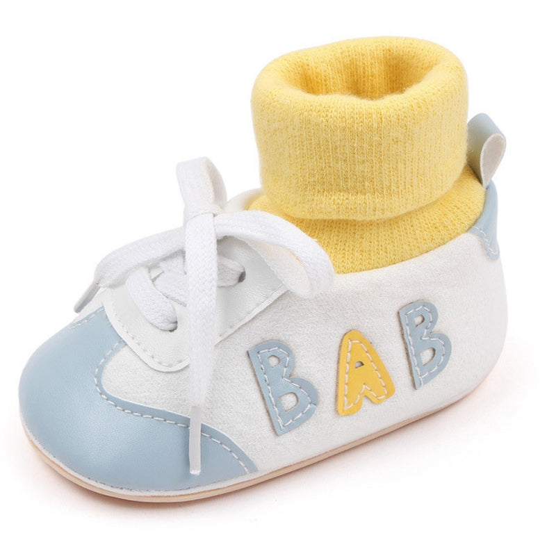 Baby Unisex Cotton Lace Booties (White,Blue)-BT5166
