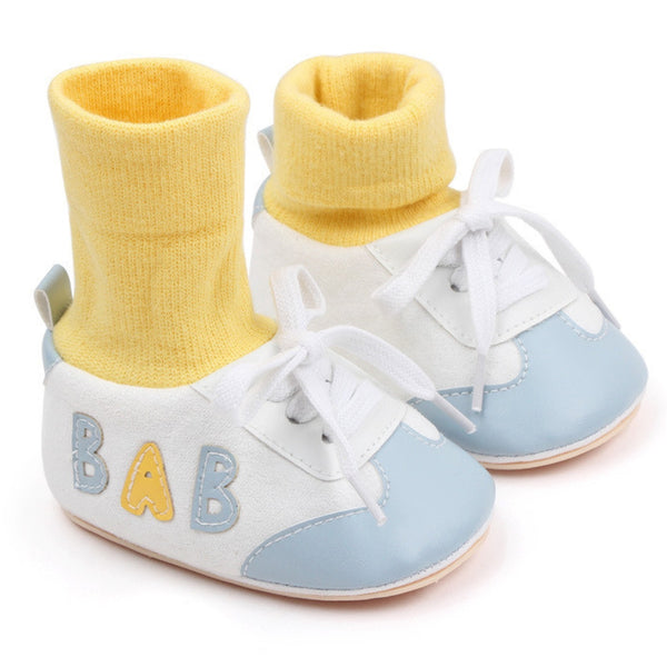 Baby Unisex Cotton Lace Booties (White,Blue)-BT5166