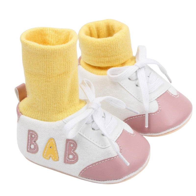 Baby Unisex Cotton Lace Booties (White,Peach)-BT5167