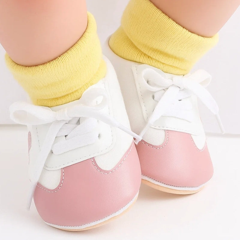 Baby Unisex Cotton Lace Booties (White,Peach)-BT5167