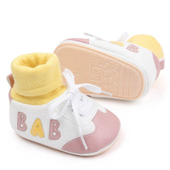 Baby Unisex Cotton Lace Booties (White,Peach)-BT5167