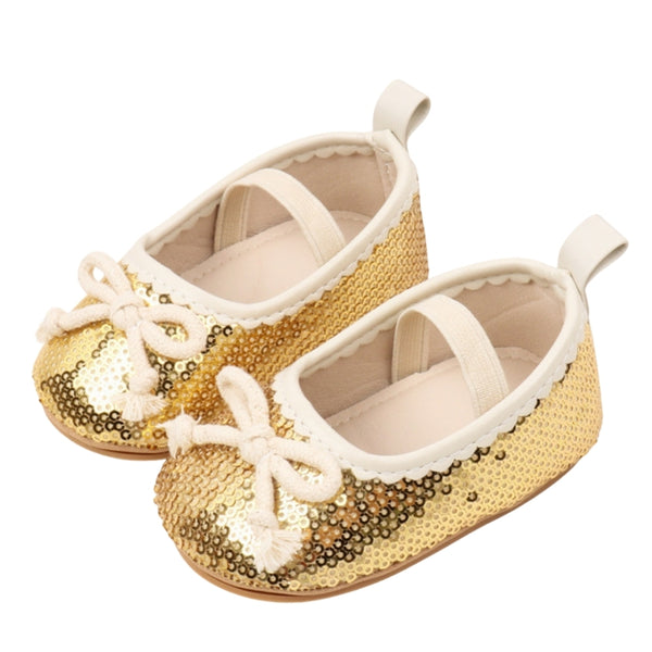 Baby Unisex Synthetic Slip-On Booties (Gold)-BT5170