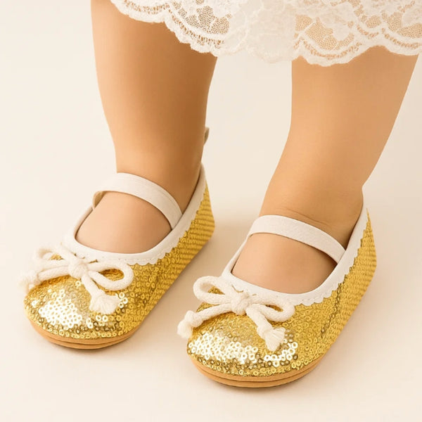 Baby Unisex Synthetic Slip-On Booties (Gold)-BT5170