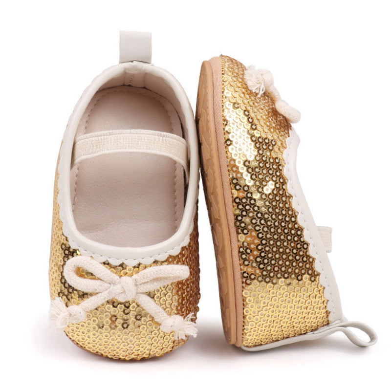 Baby Unisex Synthetic Slip-On Booties (Gold)-BT5170