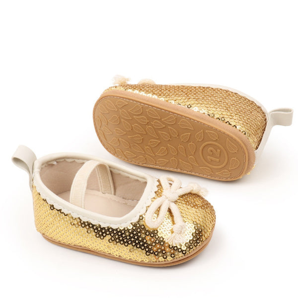 Baby Unisex Synthetic Slip-On Booties (Gold)-BT5170