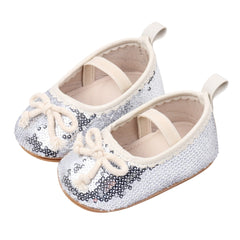 Baby Unisex Synthetic Slip-On Booties (Silver)-BT5172