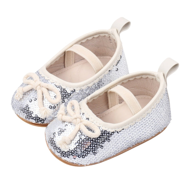 Baby Unisex Synthetic Slip-On Booties (Silver)-BT5172
