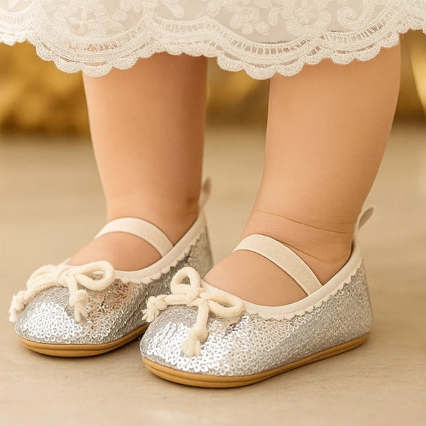 Baby Unisex Synthetic Slip-On Booties (Silver)-BT5172