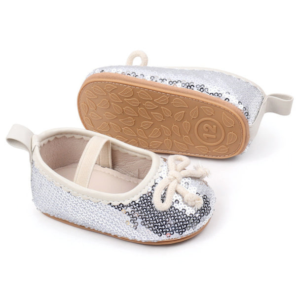 Baby Unisex Synthetic Slip-On Booties (Silver)-BT5172