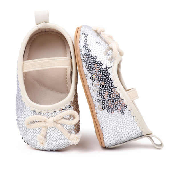 Baby Unisex Synthetic Slip-On Booties (Silver)-BT5172
