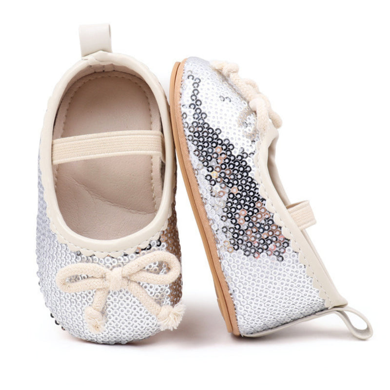 Baby Unisex Synthetic Slip-On Booties (Silver)-BT5172