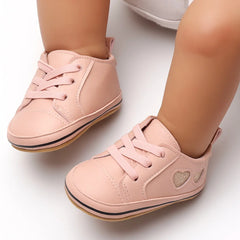 Baby Unisex Synthetic Lace-Up Booties (Peach)-BT5173