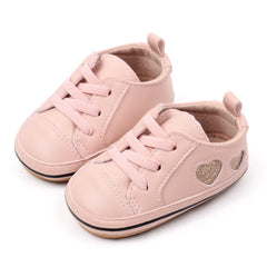 Baby Unisex Synthetic Lace-Up Booties (Peach)-BT5173