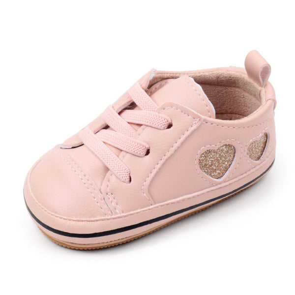 Baby Unisex Synthetic Lace-Up Booties (Peach)-BT5173