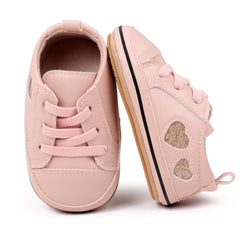 Baby Unisex Synthetic Lace-Up Booties (Peach)-BT5173