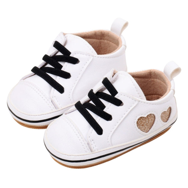 Baby Unisex Synthetic Lace-Up Booties (White)-BT5174