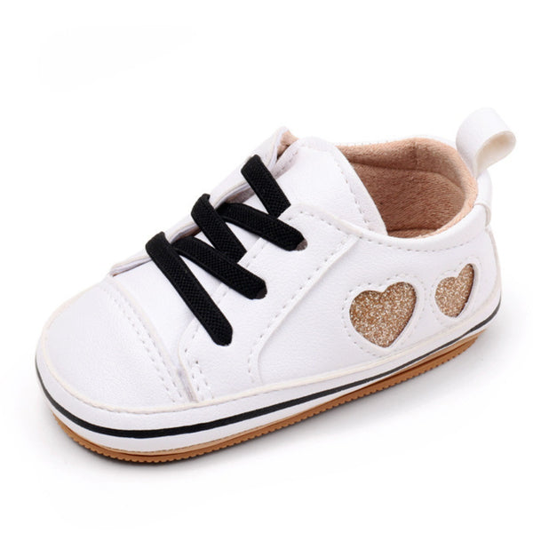 Baby Unisex Synthetic Lace-Up Booties (White)-BT5174