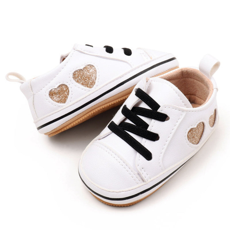 Baby Unisex Synthetic Lace-Up Booties (White)-BT5174