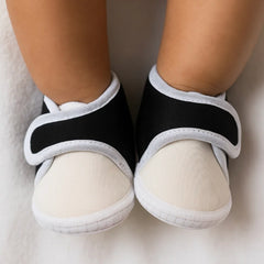 6 To 12 Months Baby Boys & Baby Girls Cute Soft Cotton Pre-Walker Sports Booties (WhiteBlack)-BT5213