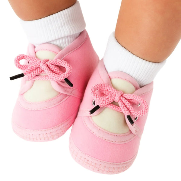 6 To 12 Months Baby Boys & Baby Girls Cute Soft Velvet Pre-Walker Lace Booties (Pink,White)-BT5226