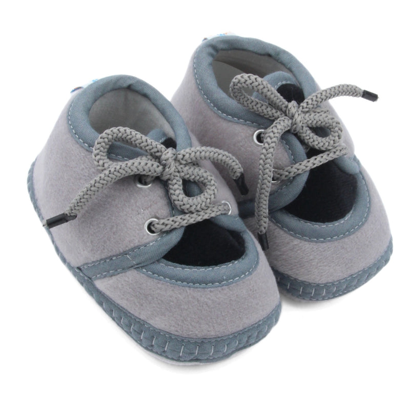 6 To 12 Months Baby Boys & Baby Girls Cute Soft Velvet Pre-Walker Lace Booties (Grey,Black)-BT5230