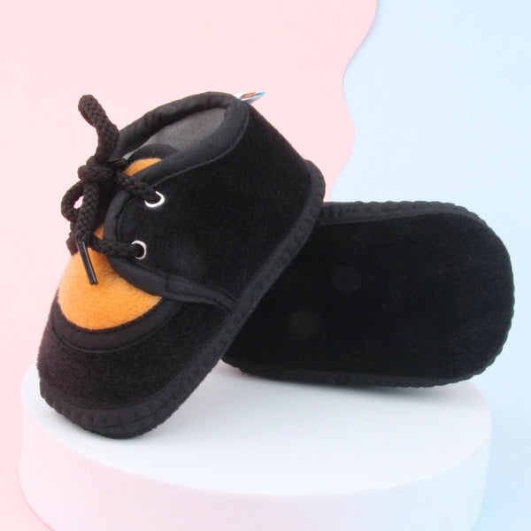 6 To 12 Months Baby Boys & Baby Girls Cute Soft Velvet Pre-Walker Lace Booties (Black,Brown)-BT5234