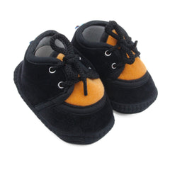 6 To 12 Months Baby Boys & Baby Girls Cute Soft Velvet Pre-Walker Lace Booties (Black,Brown)-BT5234