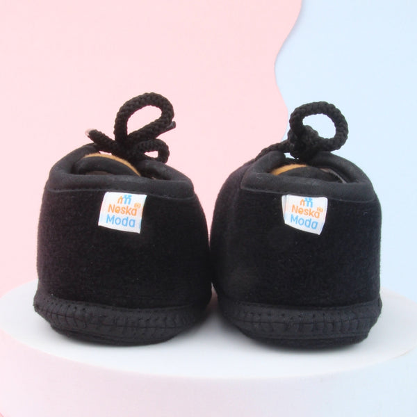 6 To 12 Months Baby Boys & Baby Girls Cute Soft Velvet Pre-Walker Lace Booties (Black,Brown)-BT5234