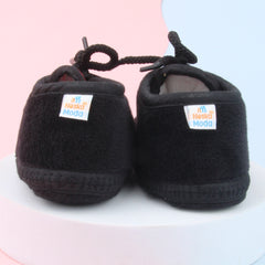 6 To 12 Months Baby Boys & Baby Girls Cute Soft Velvet Pre-Walker Lace Booties (Black,Red)-BT5235