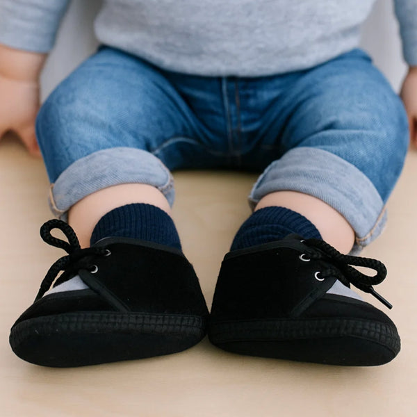 6 To 12 Months Baby Boys & Baby Girls Cute Soft Velvet Pre-Walker Lace Booties (Black,Grey)-BT5236