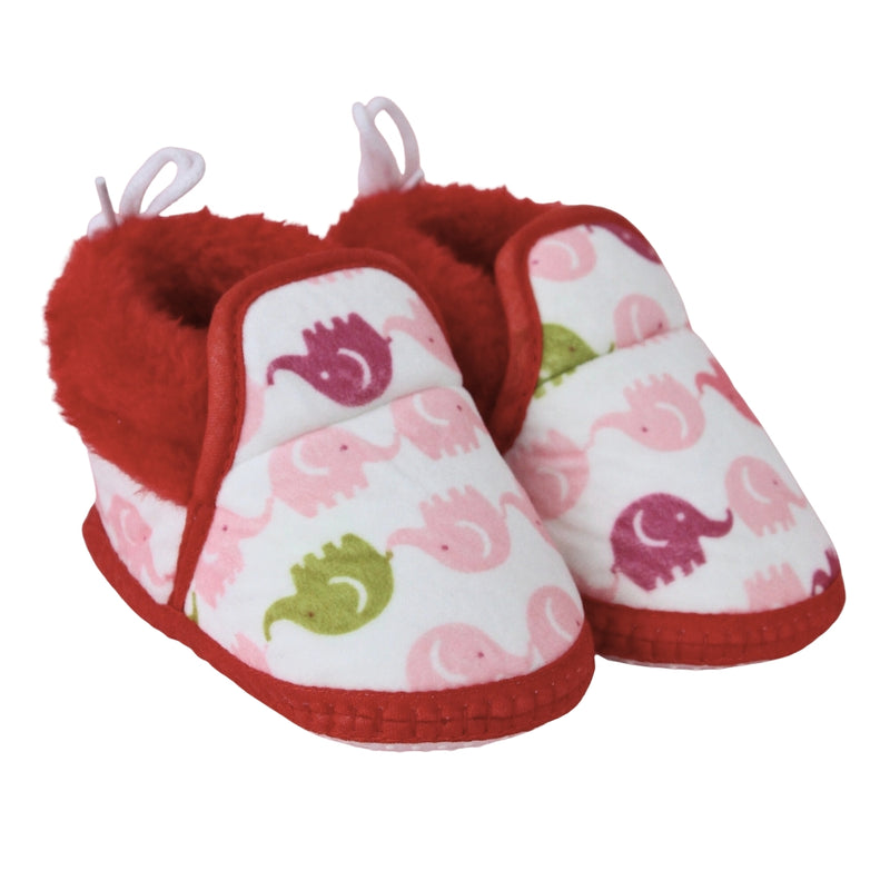 Baby Unisex Cotton Elephant Printed White,Red Lace Booties-BT5252