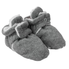 Baby Unisex Fur Grey Velcro Booties-BT5260