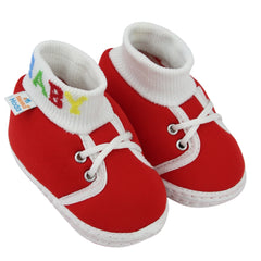Baby Unisex Cotton Red Slip-on Socks Booties-BT5265