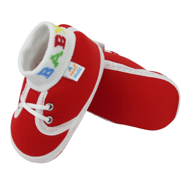 Baby Unisex Cotton Red Slip-on Socks Booties-BT5265