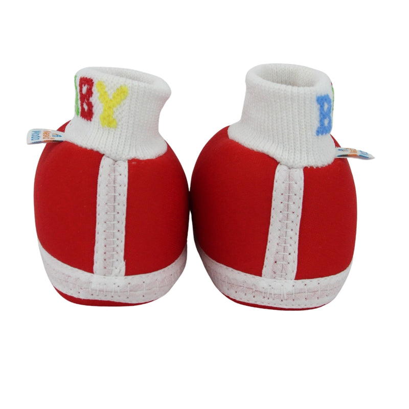 Baby Unisex Cotton Red Slip-on Socks Booties-BT5265