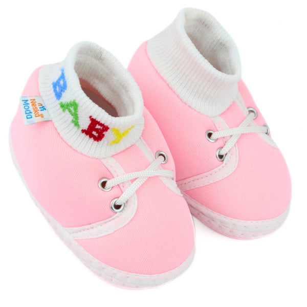 Baby Unisex Cotton Pink Slip-on Socks Booties-BT5266