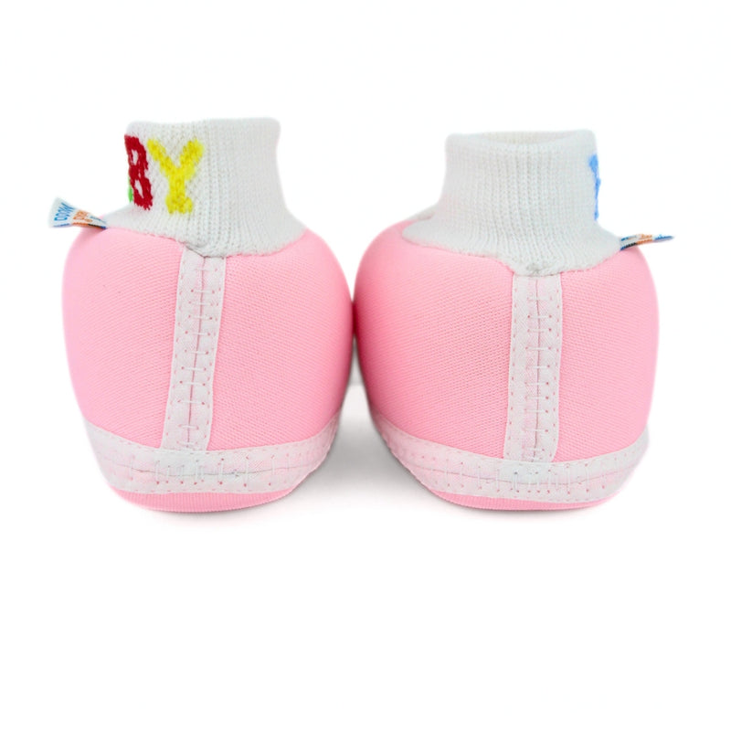 Baby Unisex Cotton Pink Slip-on Socks Booties-BT5266