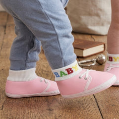 Baby Unisex Cotton Pink Slip-on Socks Booties-BT5266