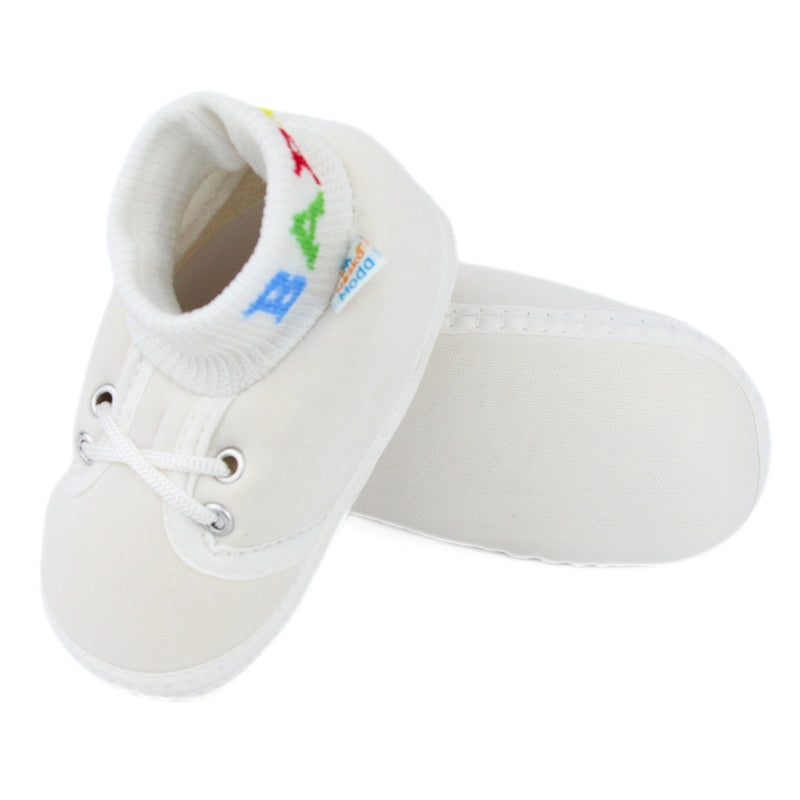 Baby Unisex Cotton White Slip-on Socks Booties-BT5267